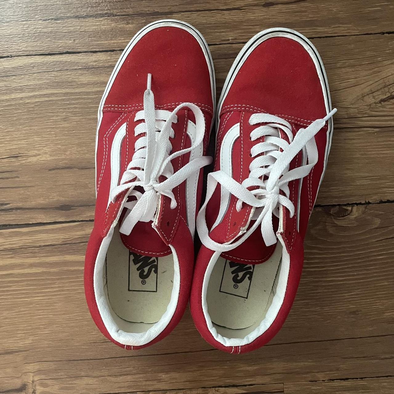 light used red vans size 8 women s 6.5 men s Depop