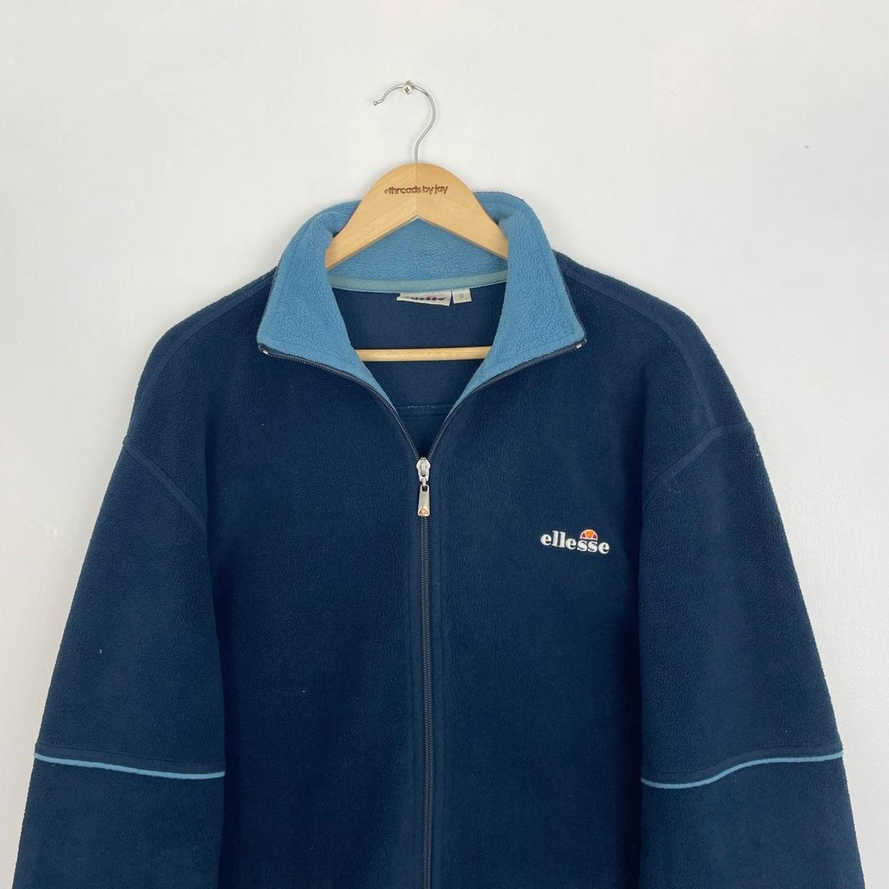 1990’S Vintage Ellesse Fleece Full Zip Jacket... - Depop