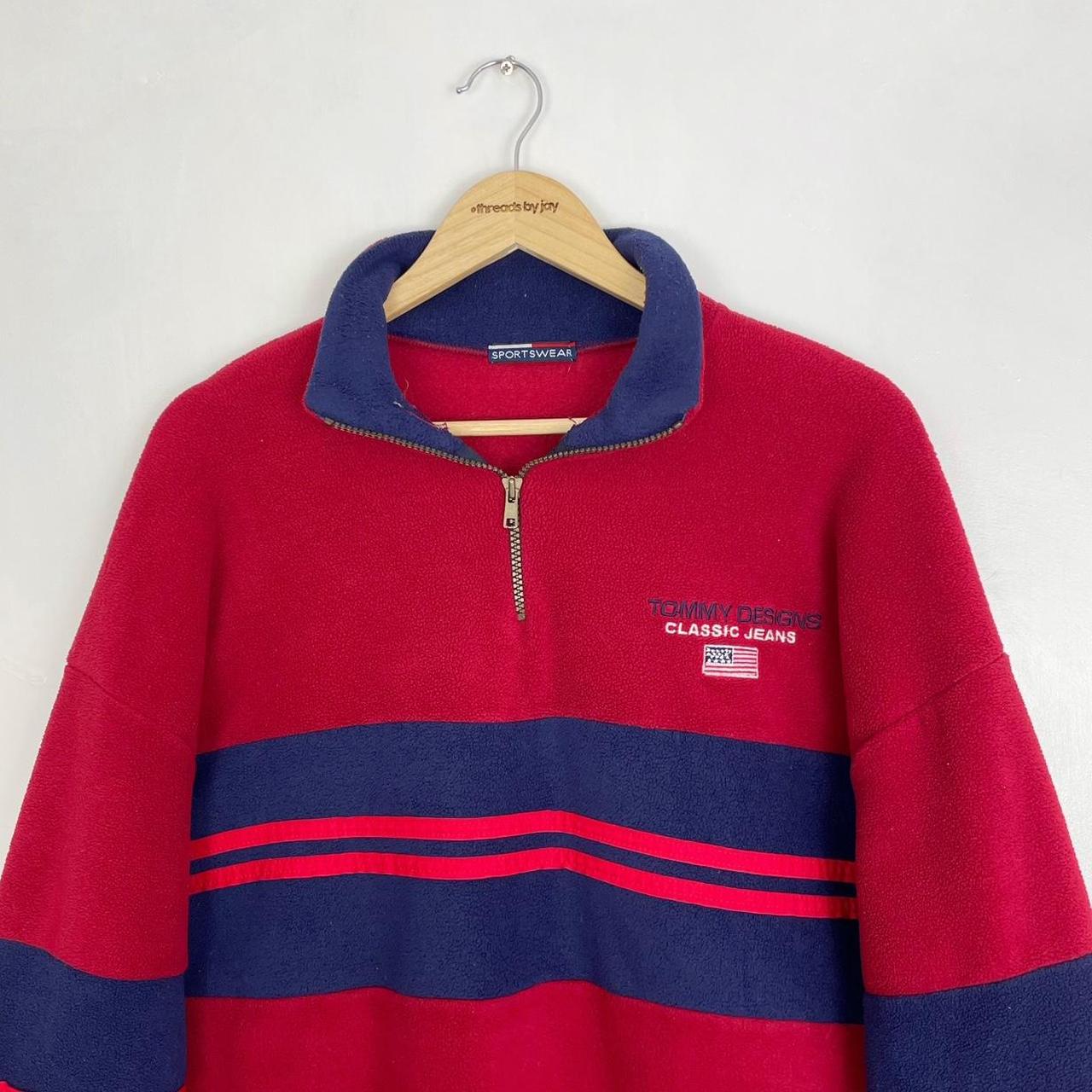 1990’S Tommy Designs Vintage Fleece Jumper Colour;... - Depop