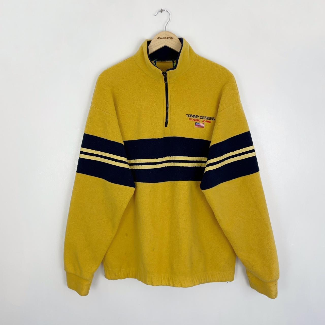 1990’S Tommy Sports Vintage Fleece Jumper Colour;... - Depop