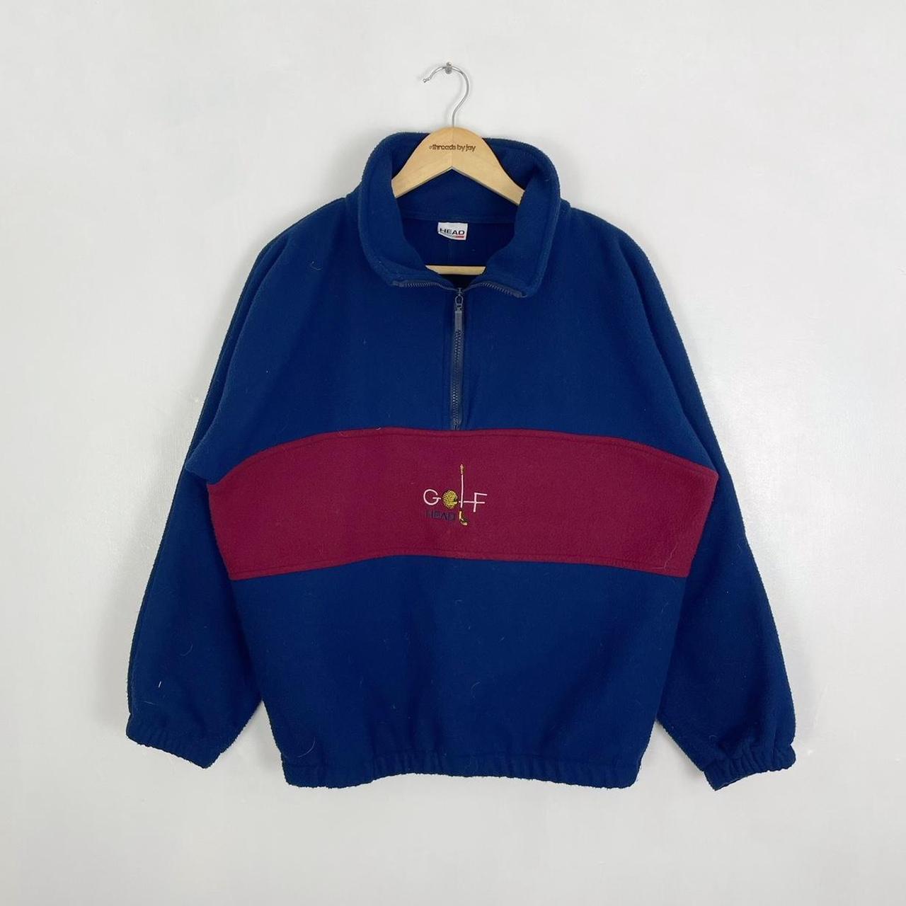 Head Men's Navy and Burgundy Sweatshirt Depop