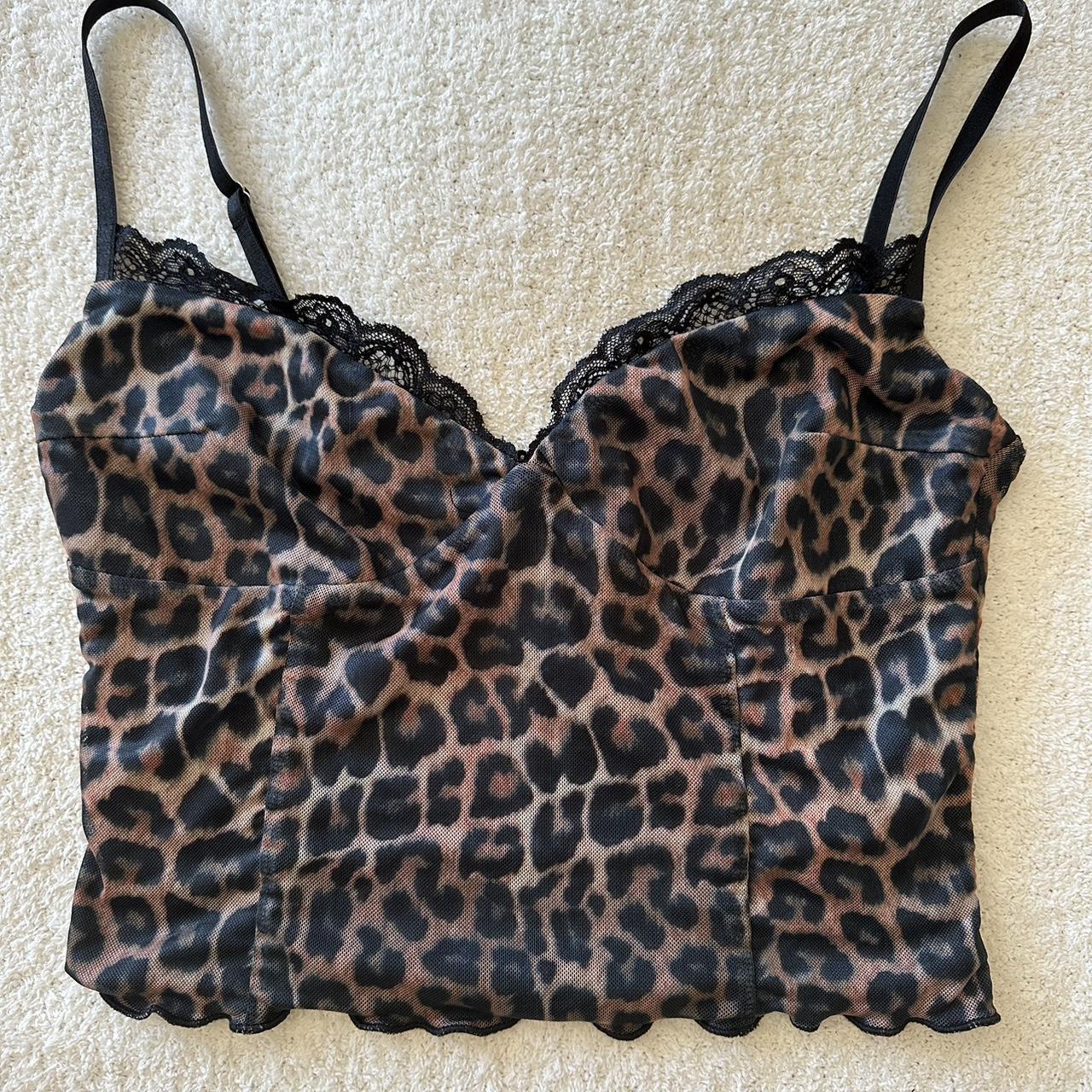 I.AM.GIA Medium leopard print lace top! Never worn,... - Depop