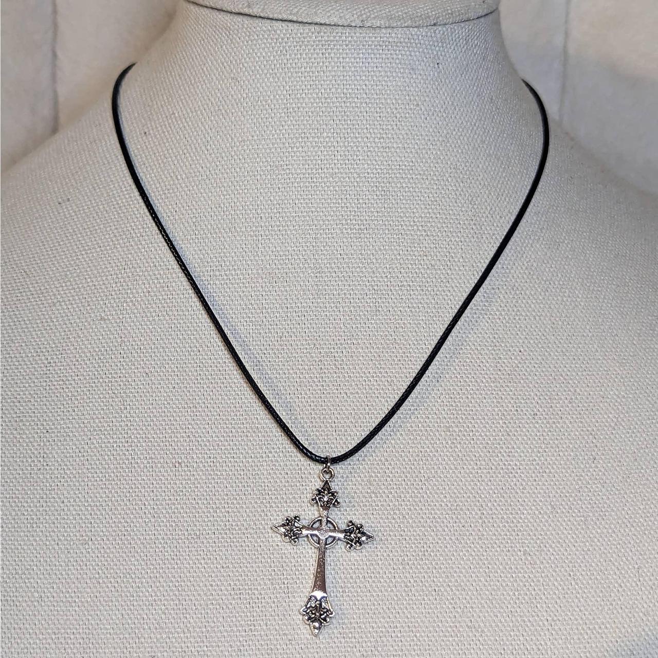 John 3:16 Cross Necklace Large -Handcrafted Sterling Silver by Lucina K.