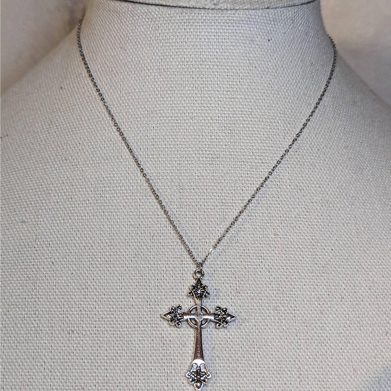 Large Cross Necklace. Charms are approximately... - Depop