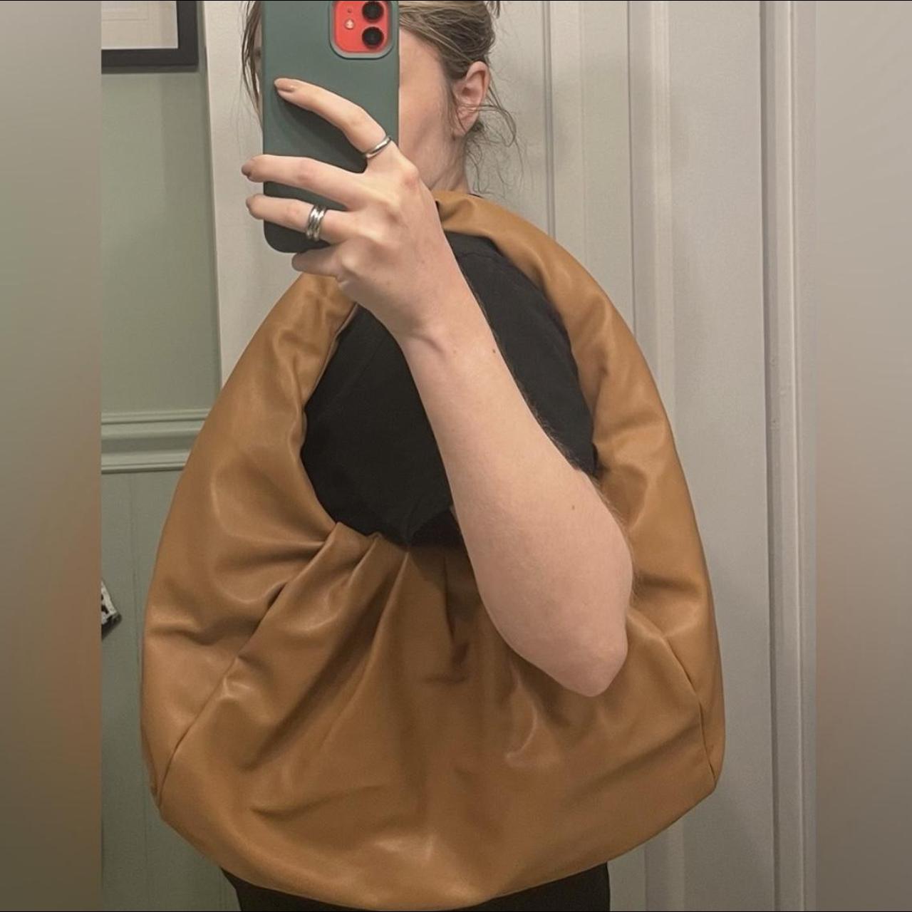 Camel shoulder pouch bag Look alike Bottega Depop