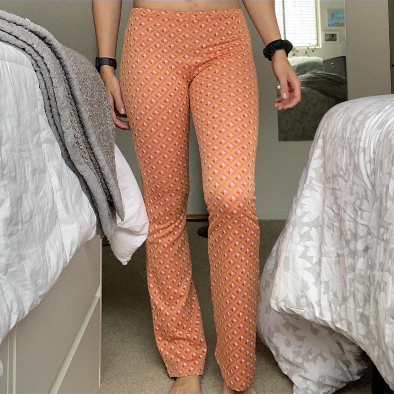 zara orange and pink pants