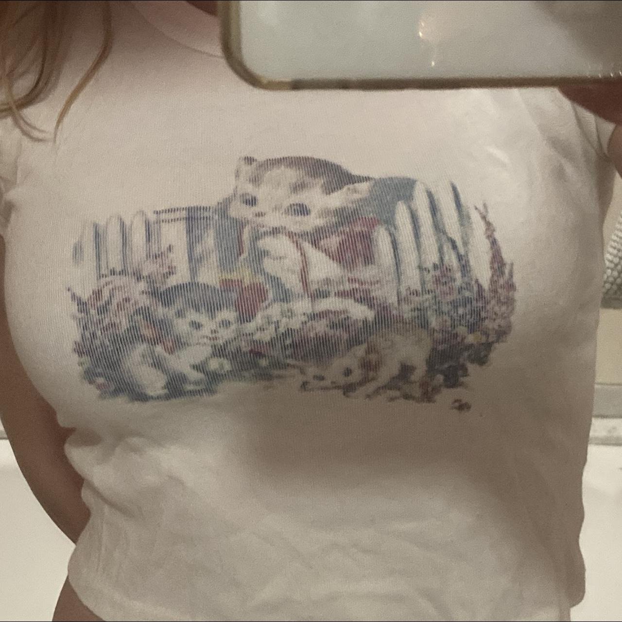 super cute cat print top from brandy melville worn... Depop