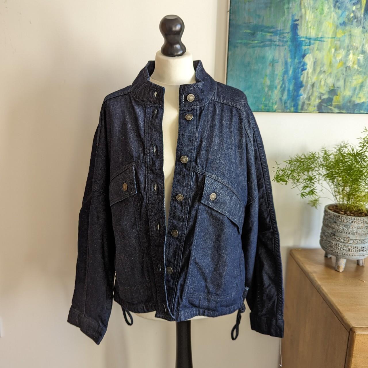 Free People Casey Denim Jacket Blue Size Small NWOT... - Depop