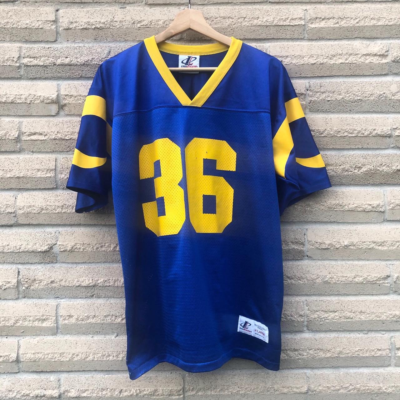 Vintage 60s NFL Rams Jersey Shirt 3/4 Sleeves - Depop