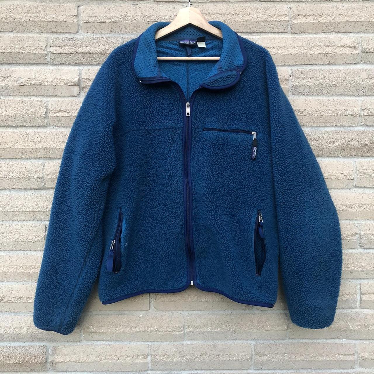 Vintage 90s Patagonia Deep Pile Fleece Jacket Retro... - Depop