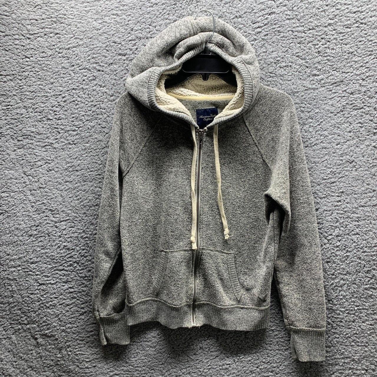 American Eagle Sweater Womens Large Gray Hoodie... - Depop