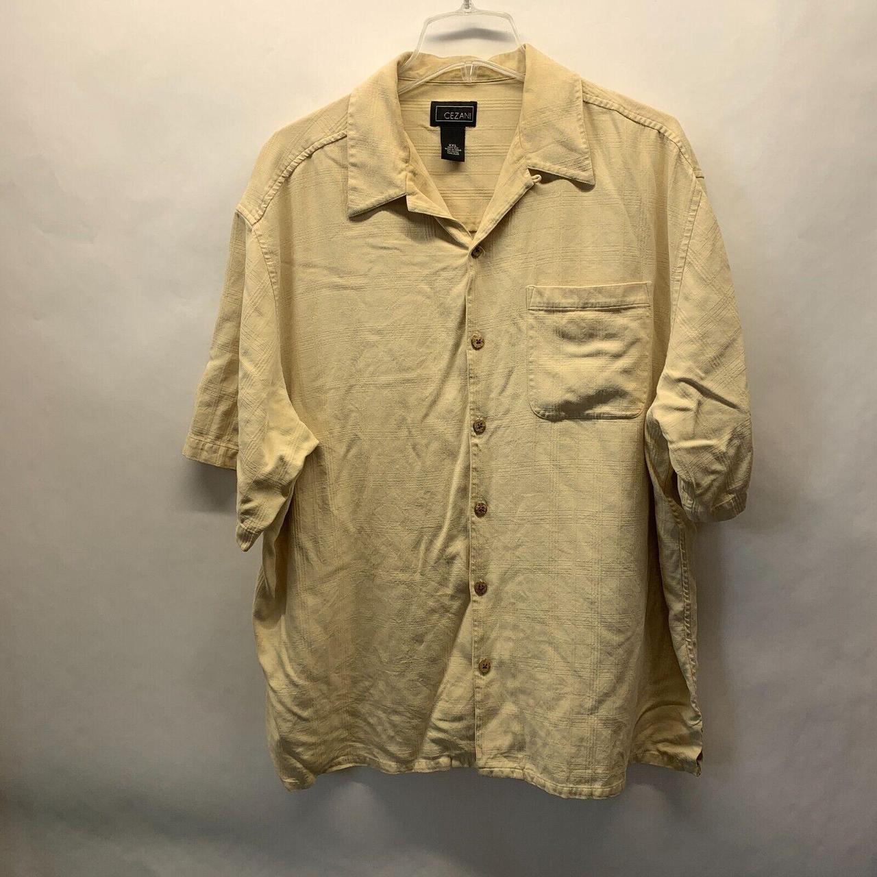 Tommy Bahama 100% Silk Brown Mens 2XL XXL Short Sleeve Button