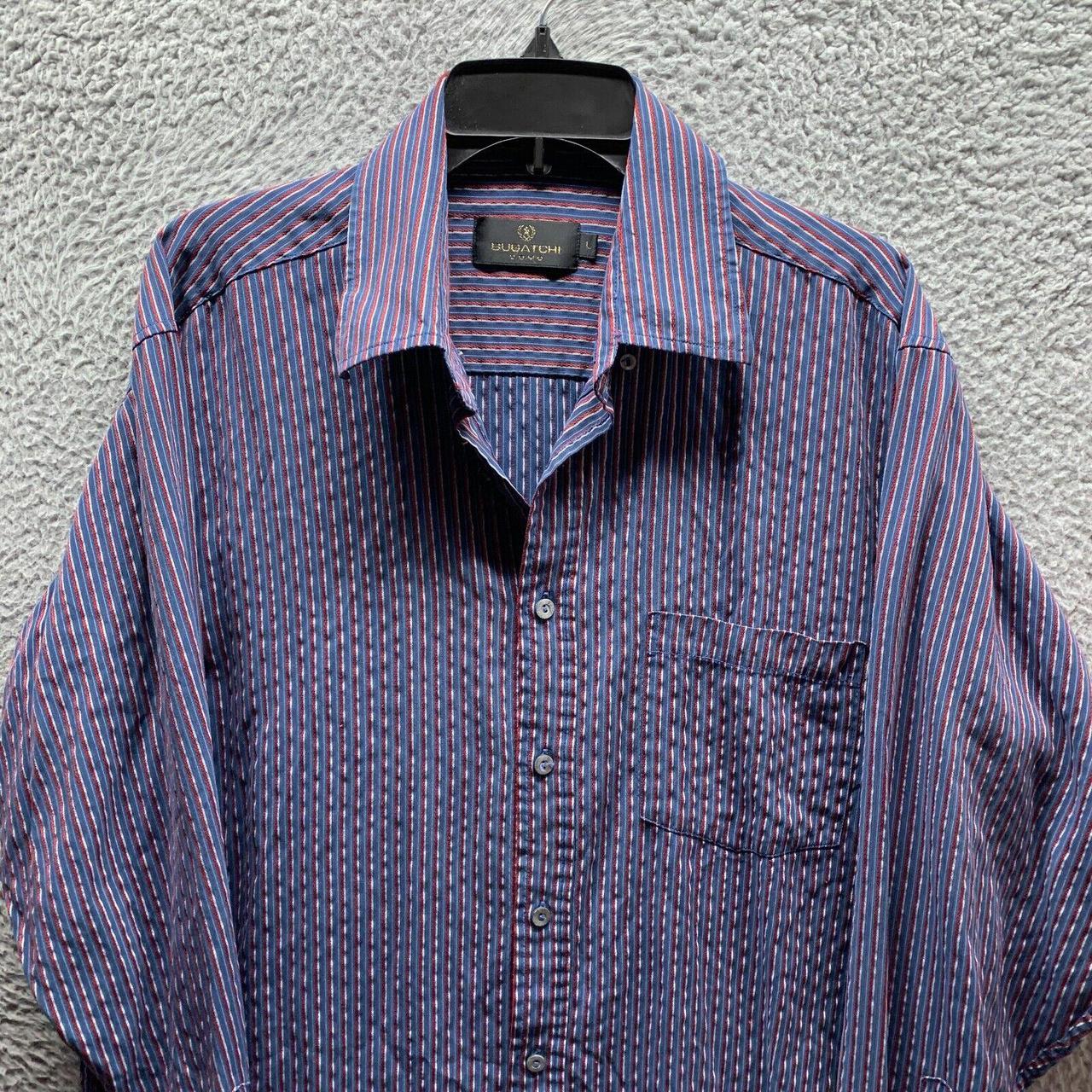 Bugatchi Men's Blue and Red Shirt (2)