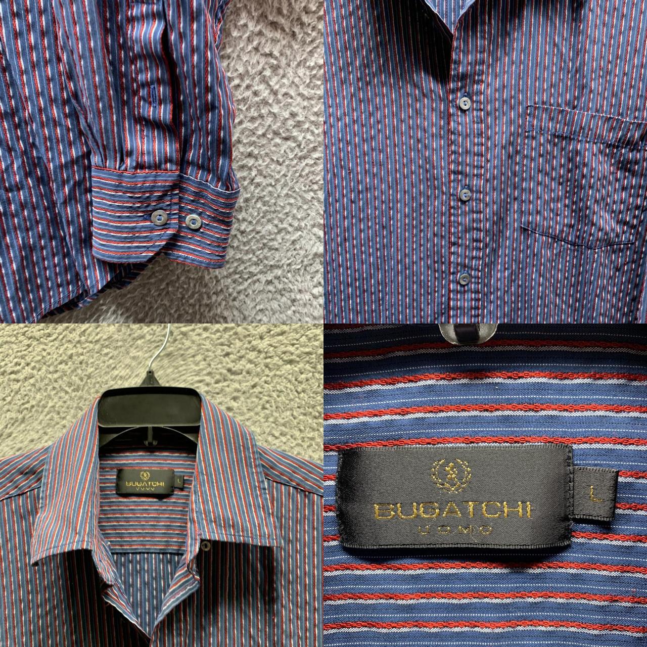 Bugatchi Men's Blue and Red Shirt (4)
