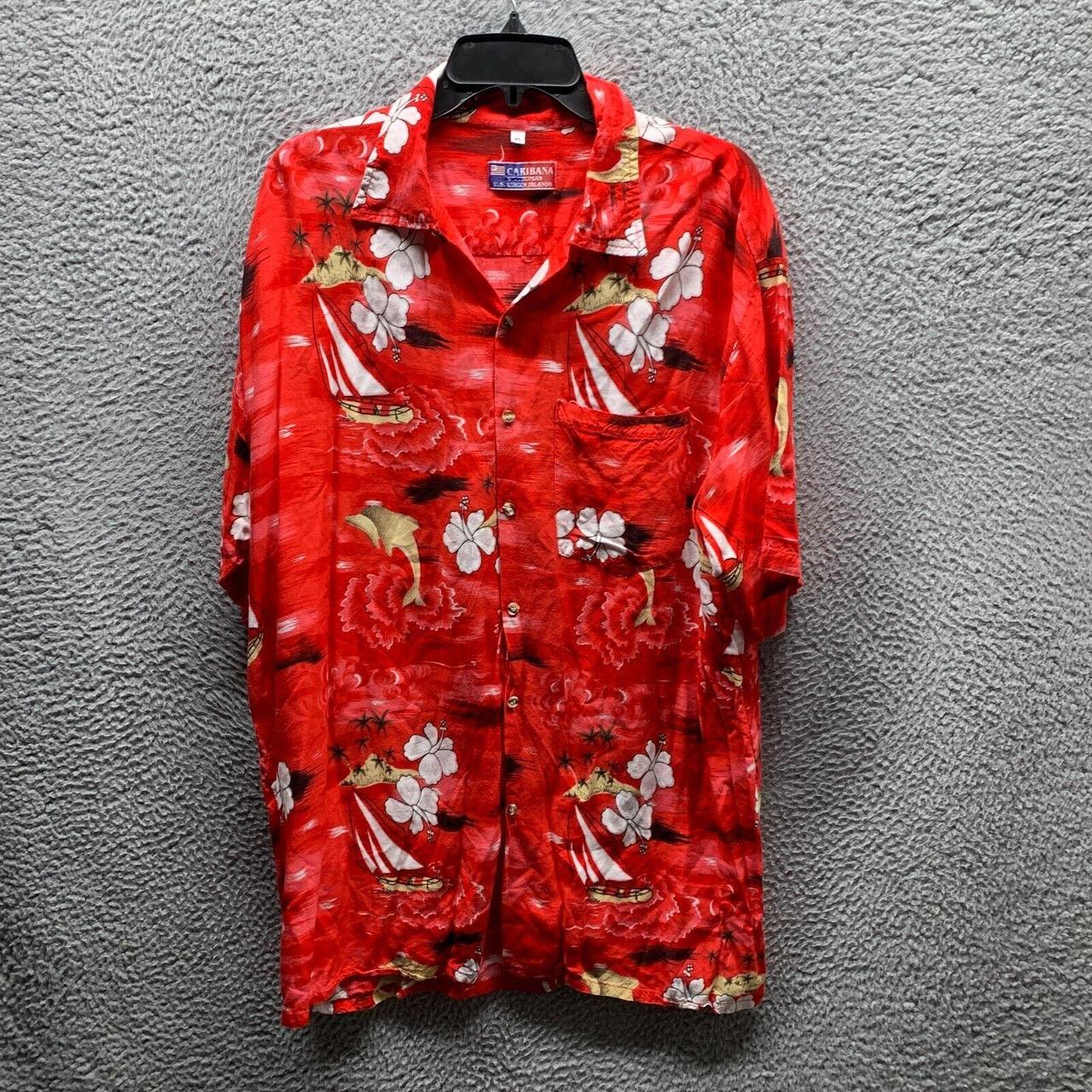 Vintage oversized Hawaiian shirt with long sleeves. - Depop