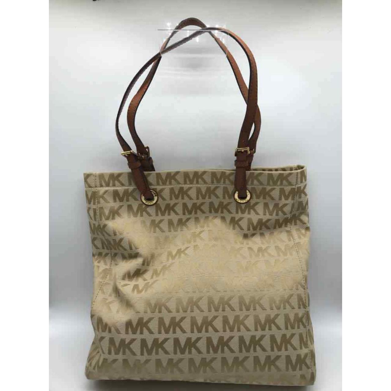 Canvas Monogram Michael Kors tote bag with gold - Depop