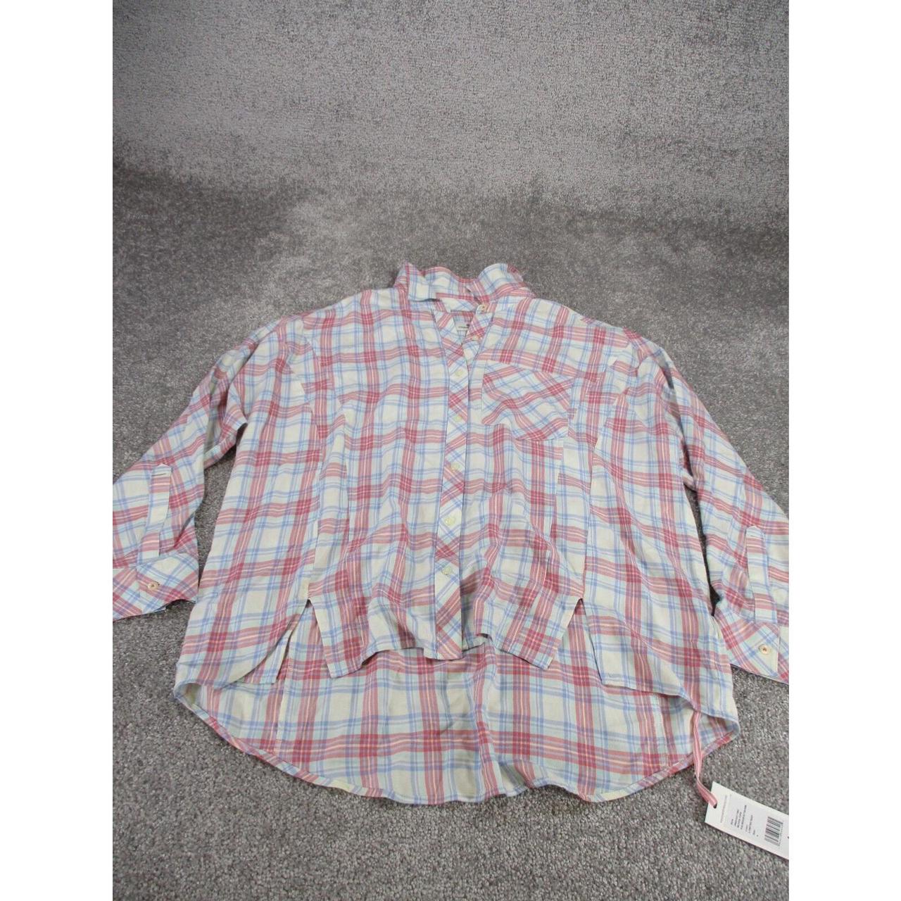 Vineyard Vines Shirt Womens 4 White Plaid Long... - Depop