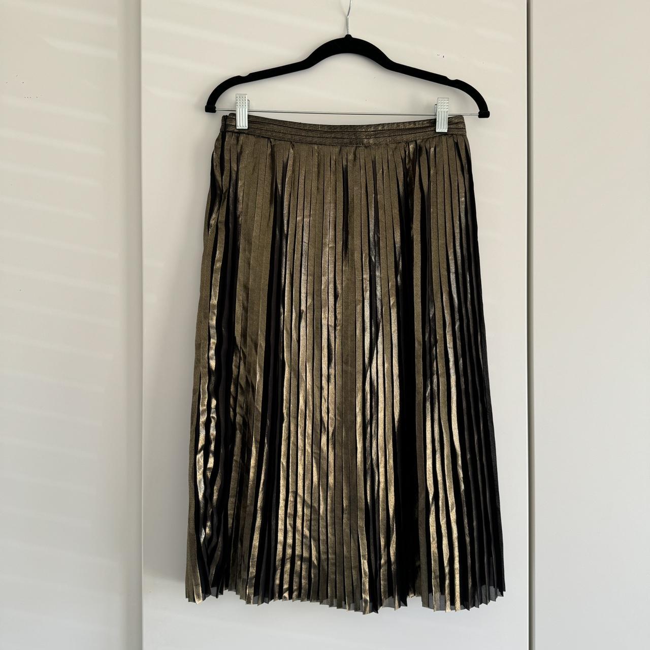 Gold pleated skirt topshop best sale