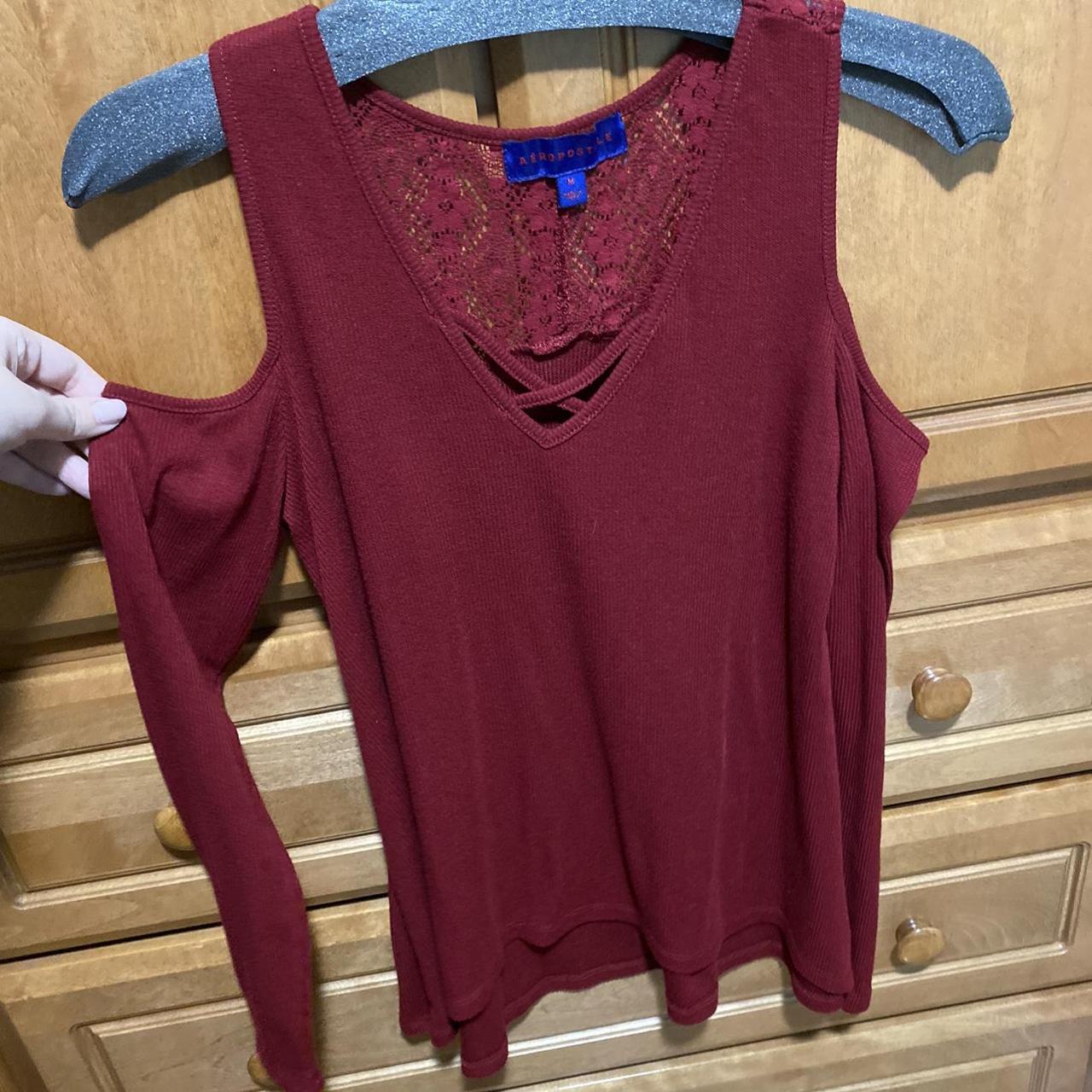 Aeropostale Women's Red Shirt | Depop