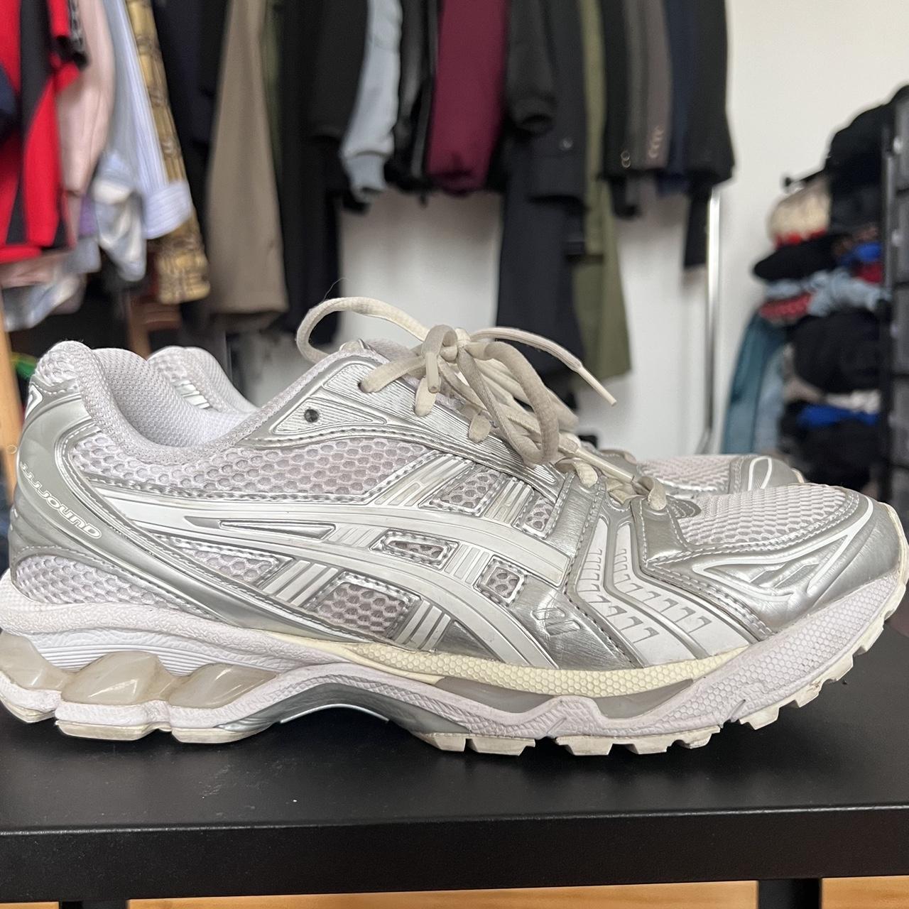 JJJJOUND X ASICS GEL KAYANO 14 Silver and White.... - Depop