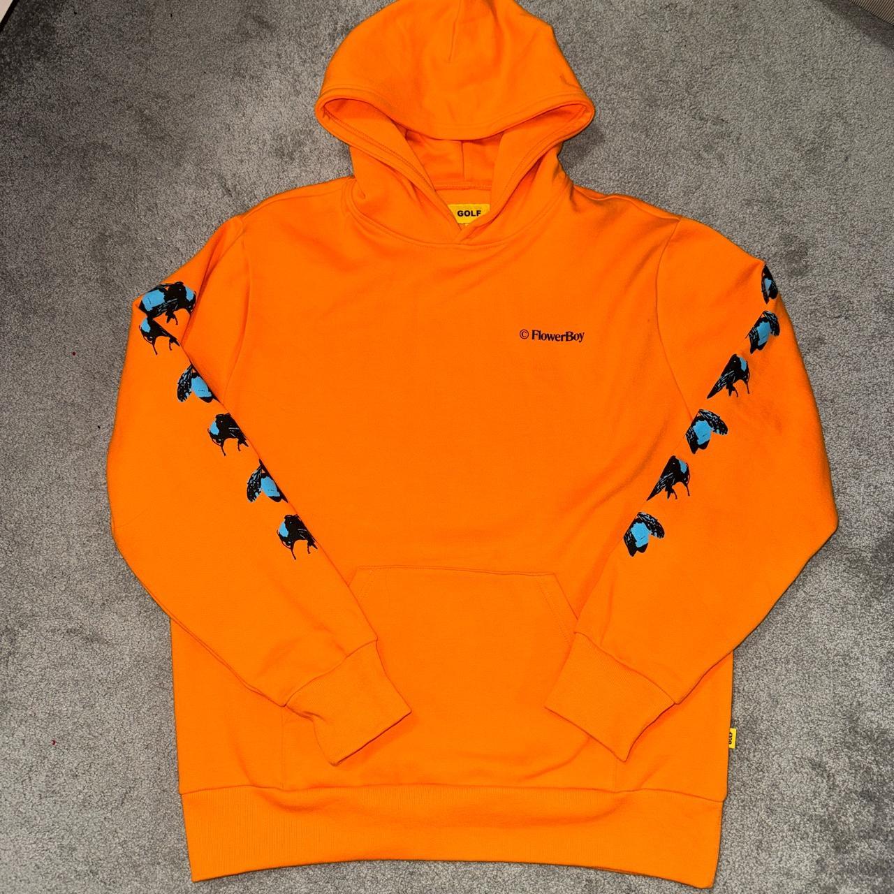 orange save the bees hoodie size large brand