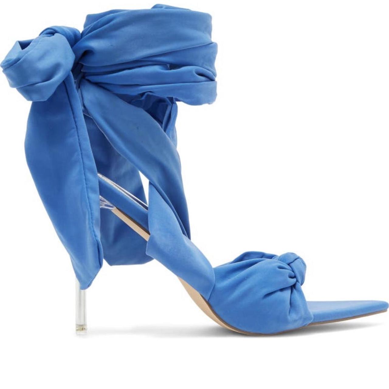 Azalea Wang - Blue, wrap up heels - worn once - Depop