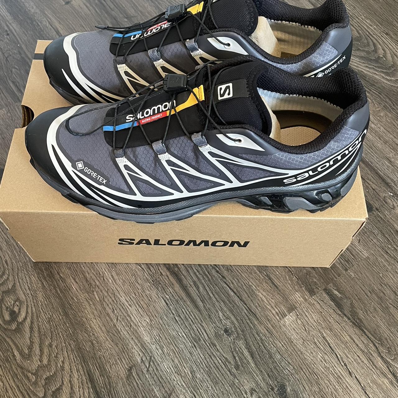 Salomon Men's Black and White Trainers | Depop