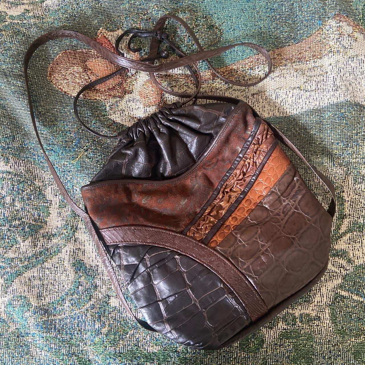 Genuine leather vintage bag #vintage #leather... - Depop