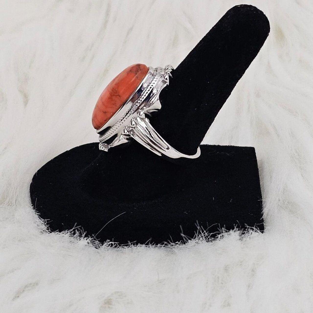 Source Unknown Women's Ring - Silver/Orange – Moj… - image 4