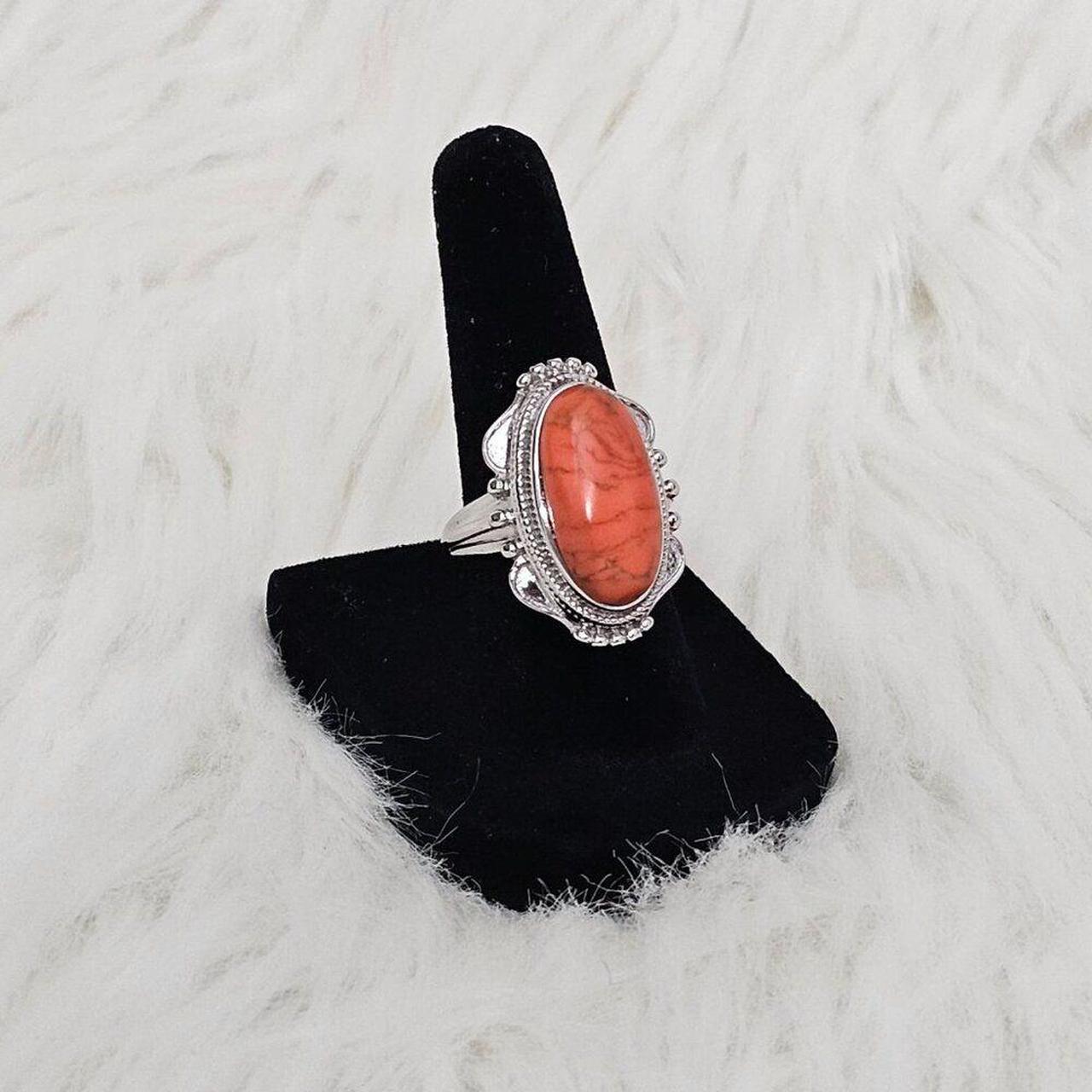 Source Unknown Women's Ring - Silver/Orange – Moj… - image 5