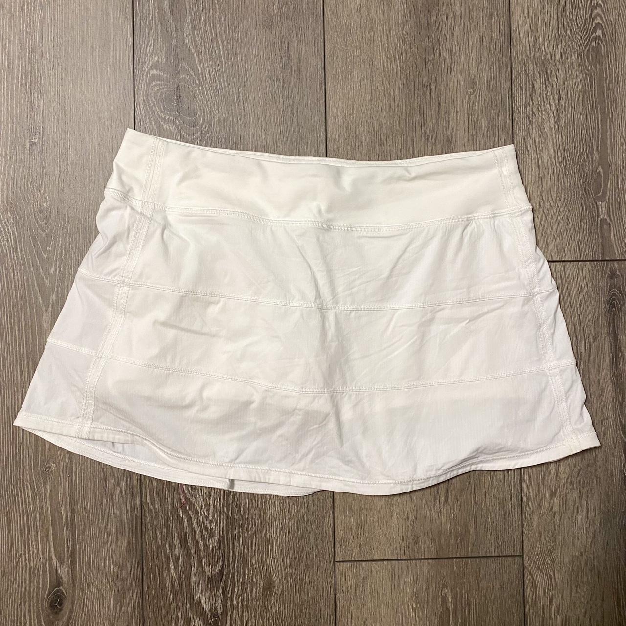 Lululemon pace rival skirt White Size 10 tall... - Depop