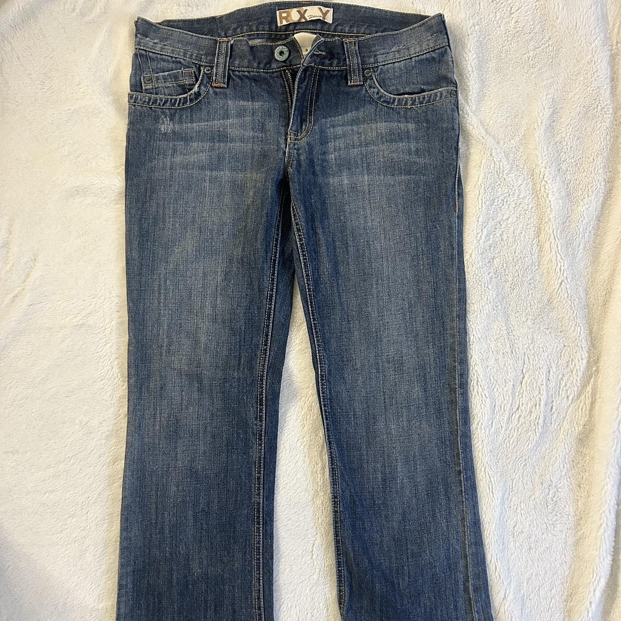 Denim low rise bootcut jeans size 9, comfortable and... - Depop