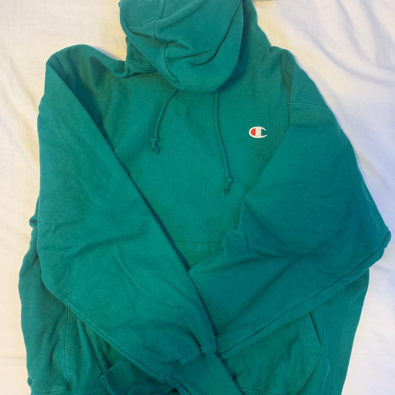 Champion Men s Green Hoodie Depop