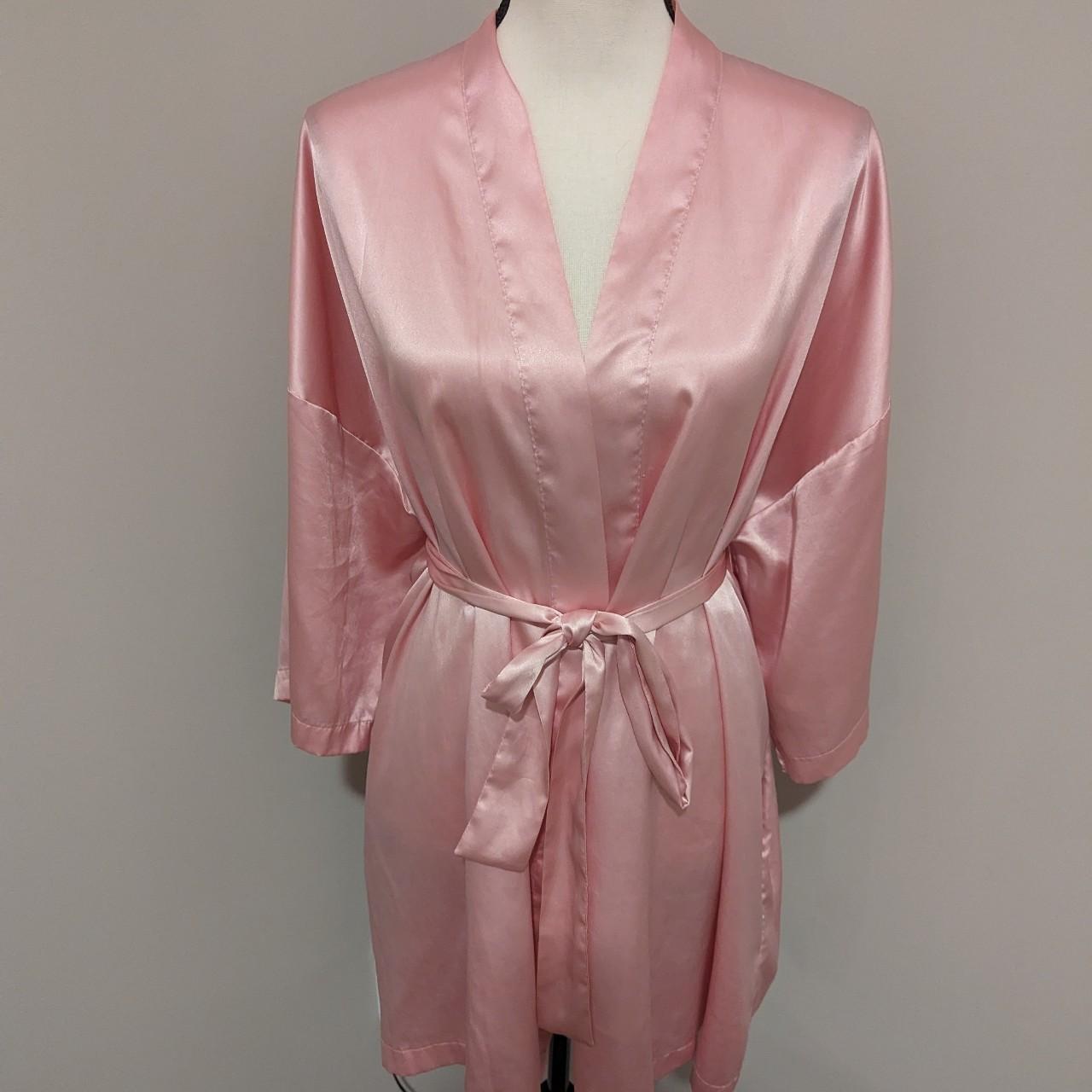 Victoria's secret pink satin Robe kimono one size.... Depop