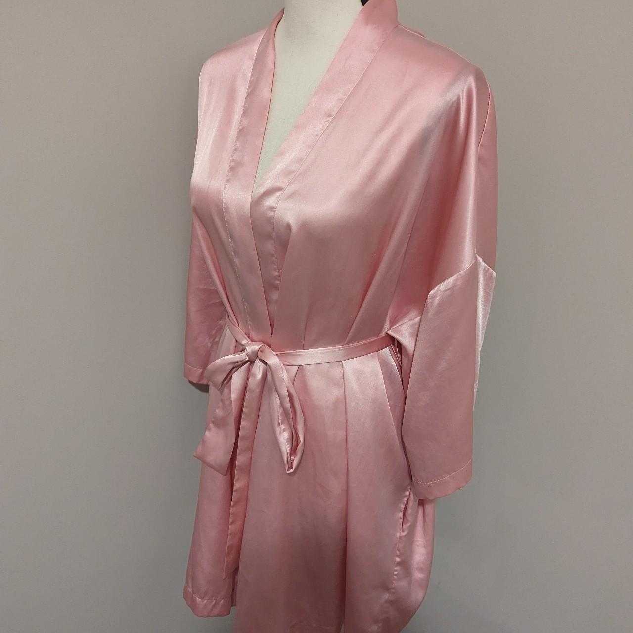 Victoria's secret pink satin Robe kimono one size.... Depop