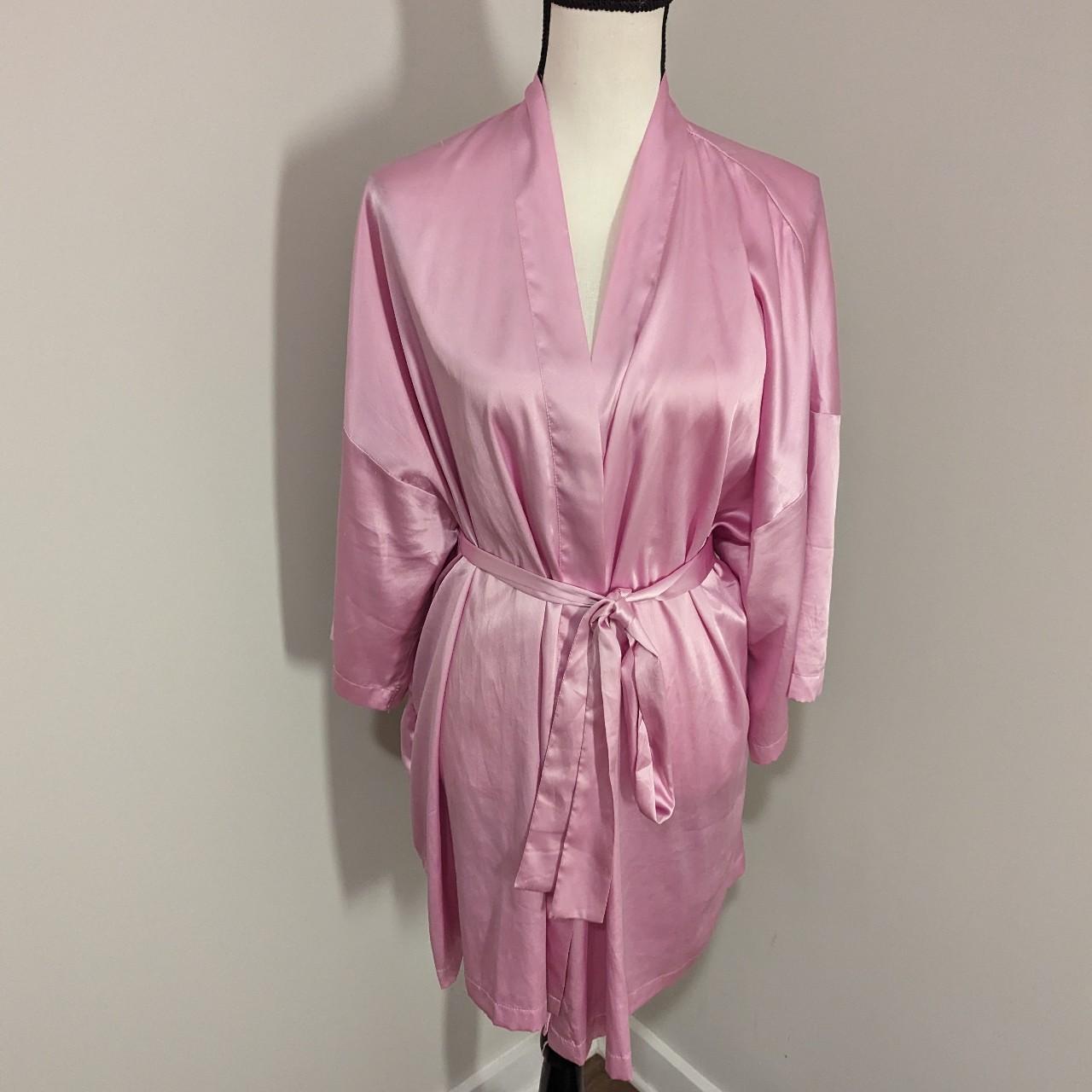 Victoria's secret pink satin Robe kimono one size.... - Depop