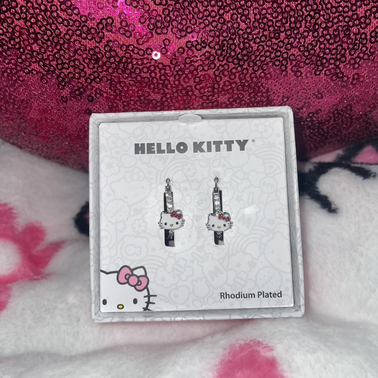 hello kitty small earring hoops #hellokitty #glam... - Depop