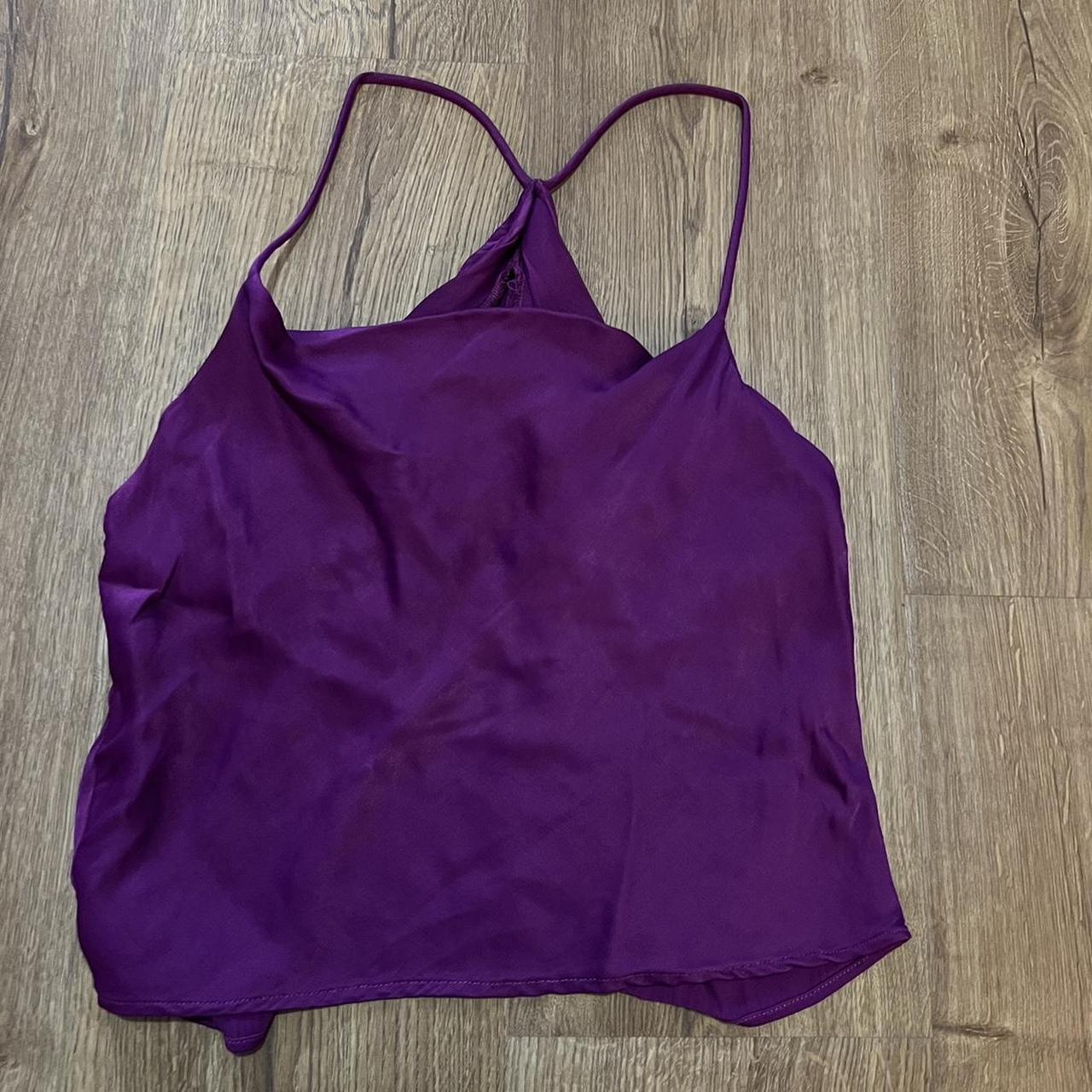 Purple Zara top with an open back! Size S. Has been... - Depop