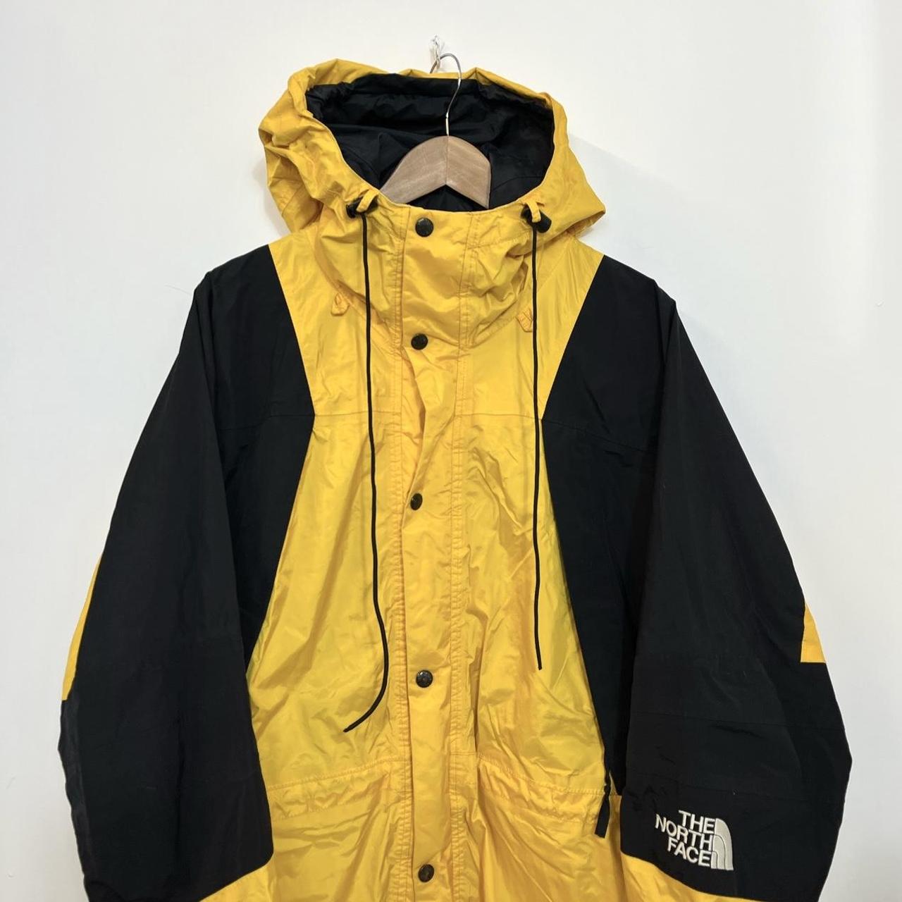 The North Face Men's Yellow and Black Coat | Depop