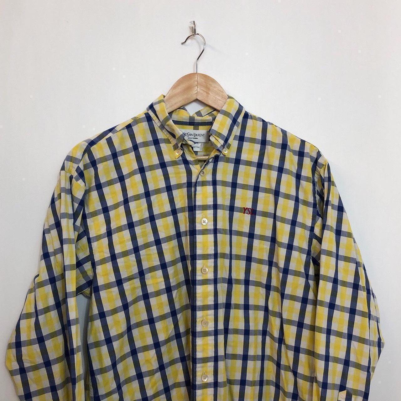 Yves Saint Laurent YSL Yellow Check Shirt 📍Size Depop