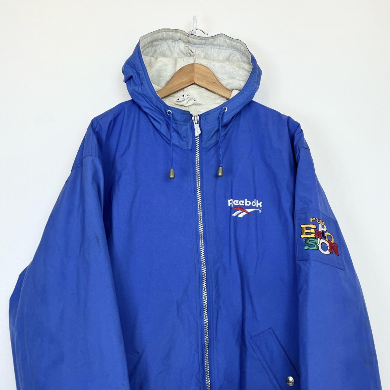 90's Reebok Fun Explosion Blue Full Zip Depop