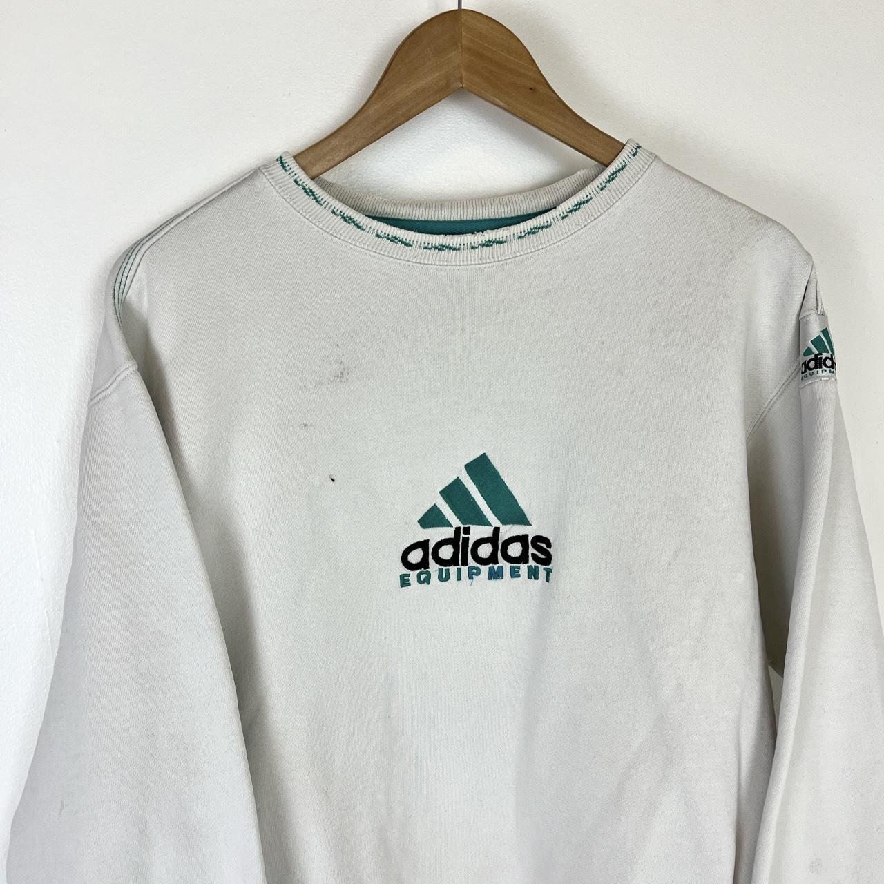 90’s Adidas Equipment White & Green Embroidered... - Depop