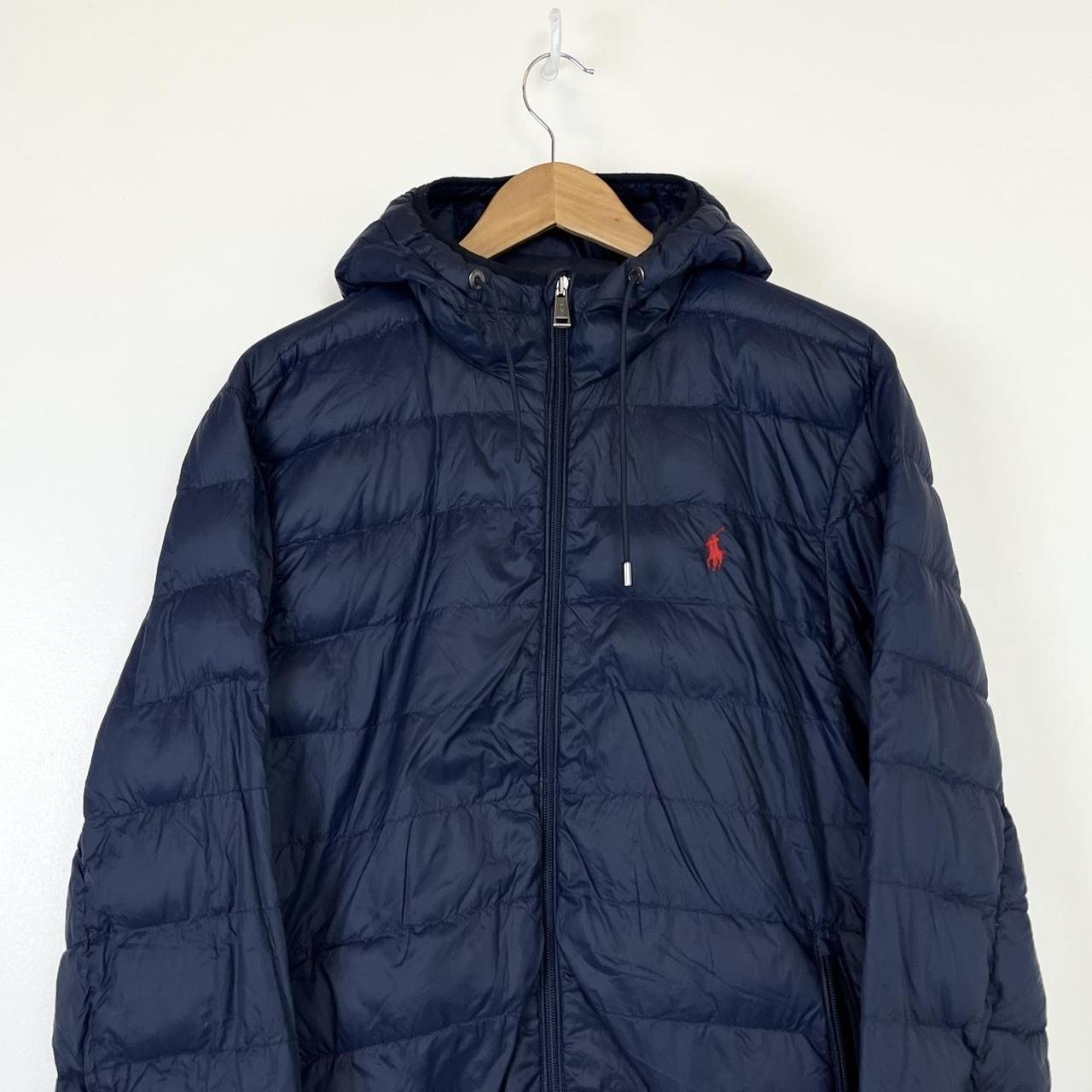 Ralph Lauren Polo Navy Padded Hooded Puffer Coat... - Depop