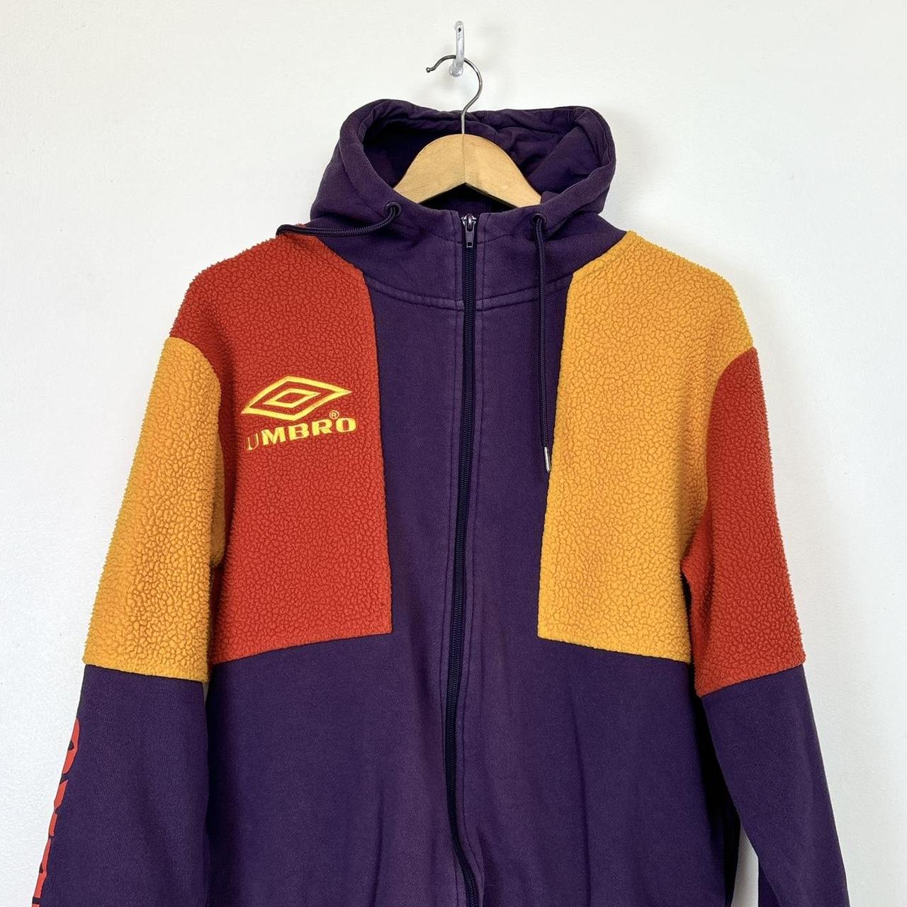 Orange and purple hoodie on sale