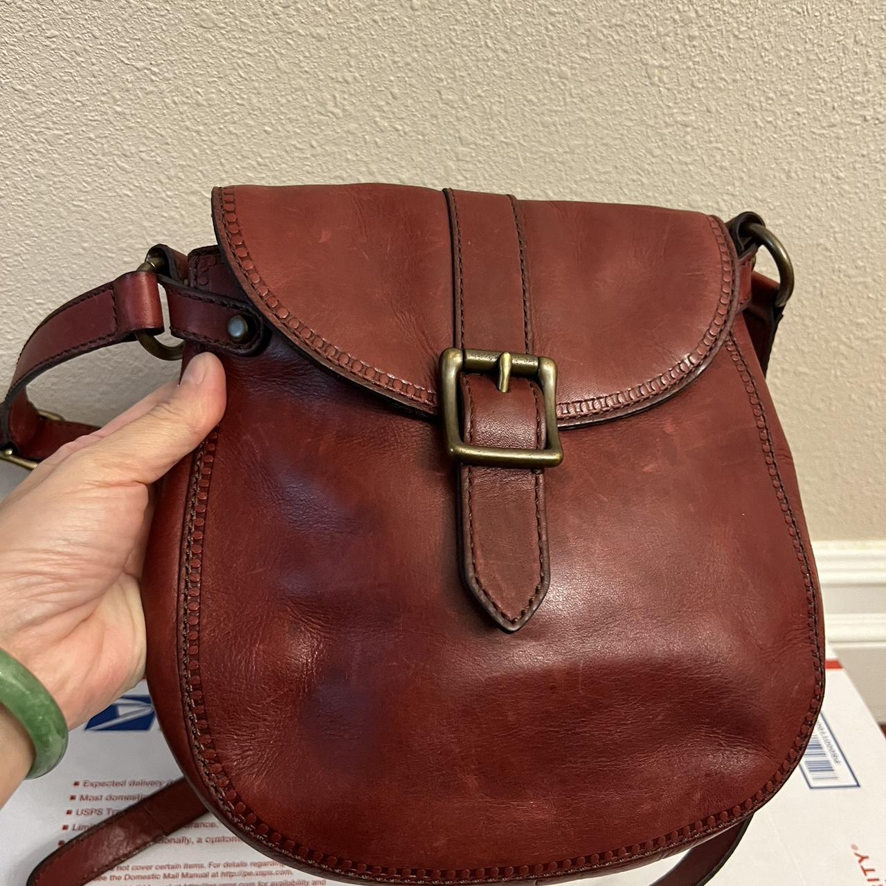 FOSSIL Cleo Large Hobo Shoulder Bag Burgundy Pebbled Leather Handbag Purse  | eBay