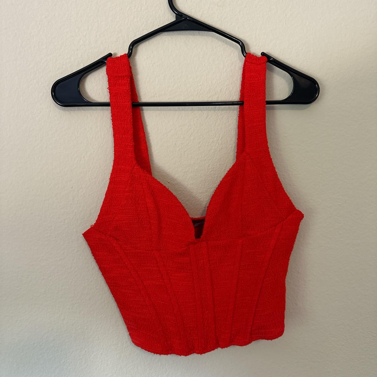 Red orange corset top! Fits m/l corsettop... Depop