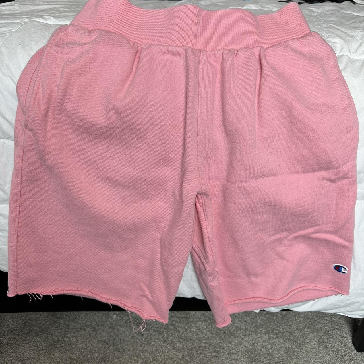 Pink long champion shorts - Depop