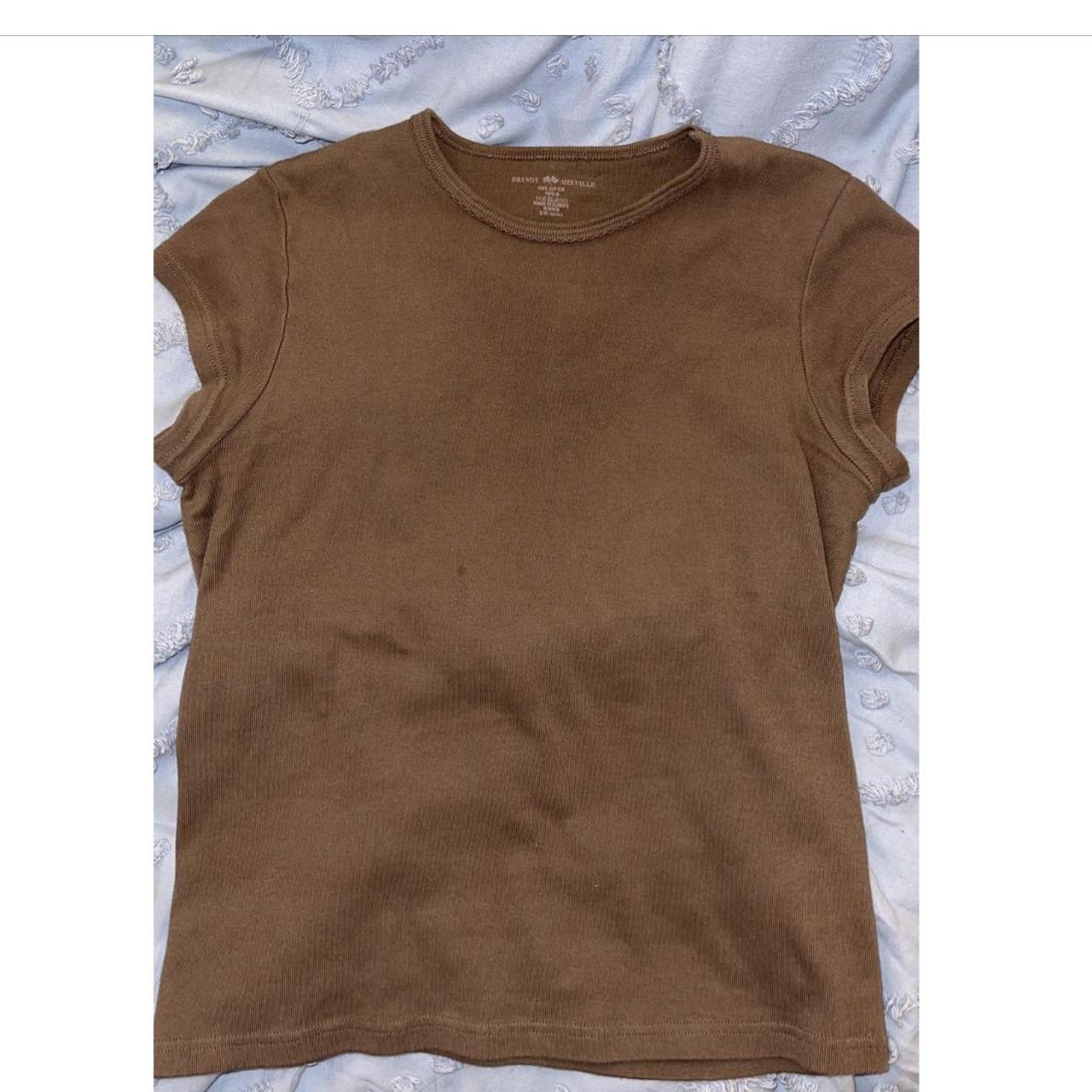 Brandy Melville Women's Brown Tshirt Depop