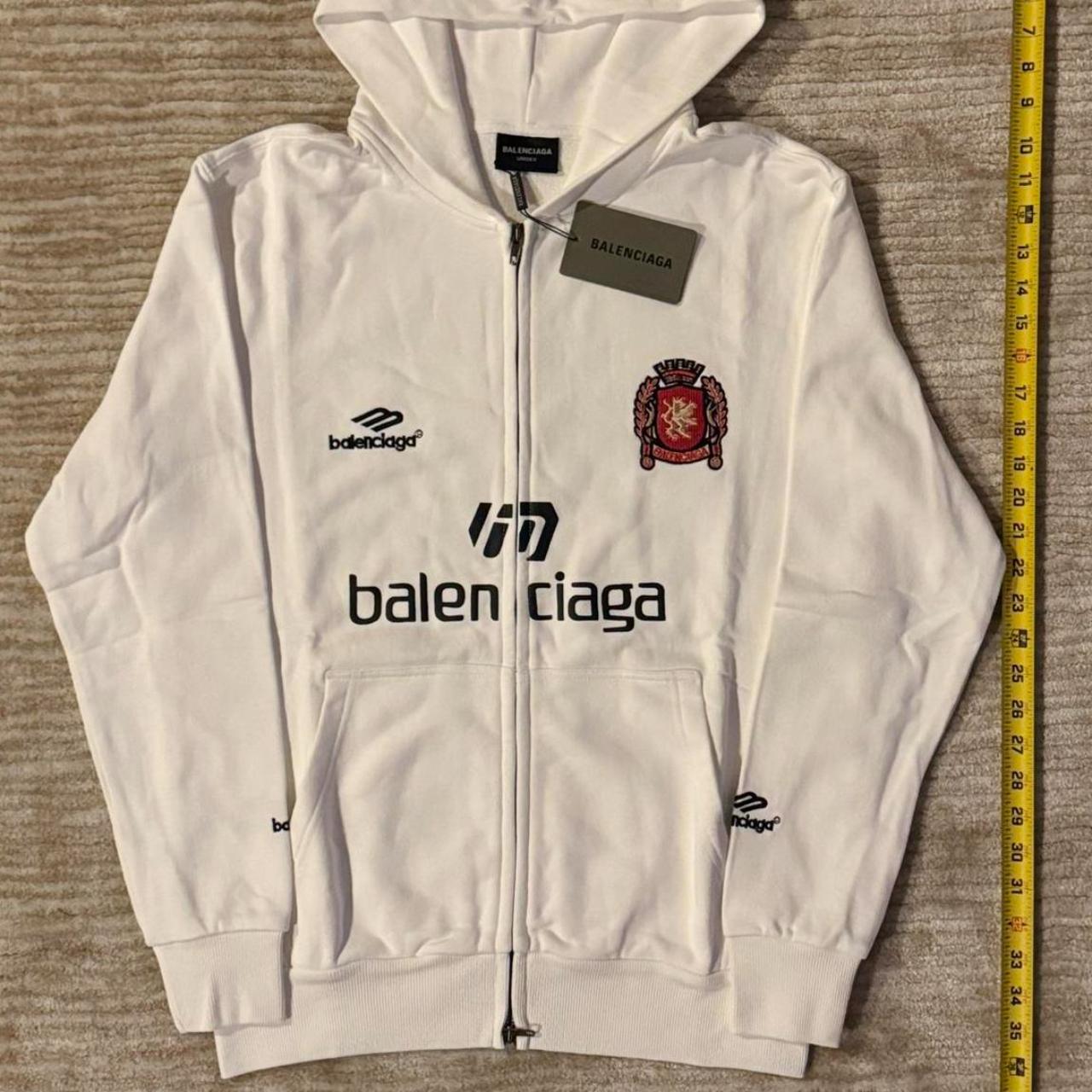 balenciaga paris soccer hoodie size small fits like | Depop