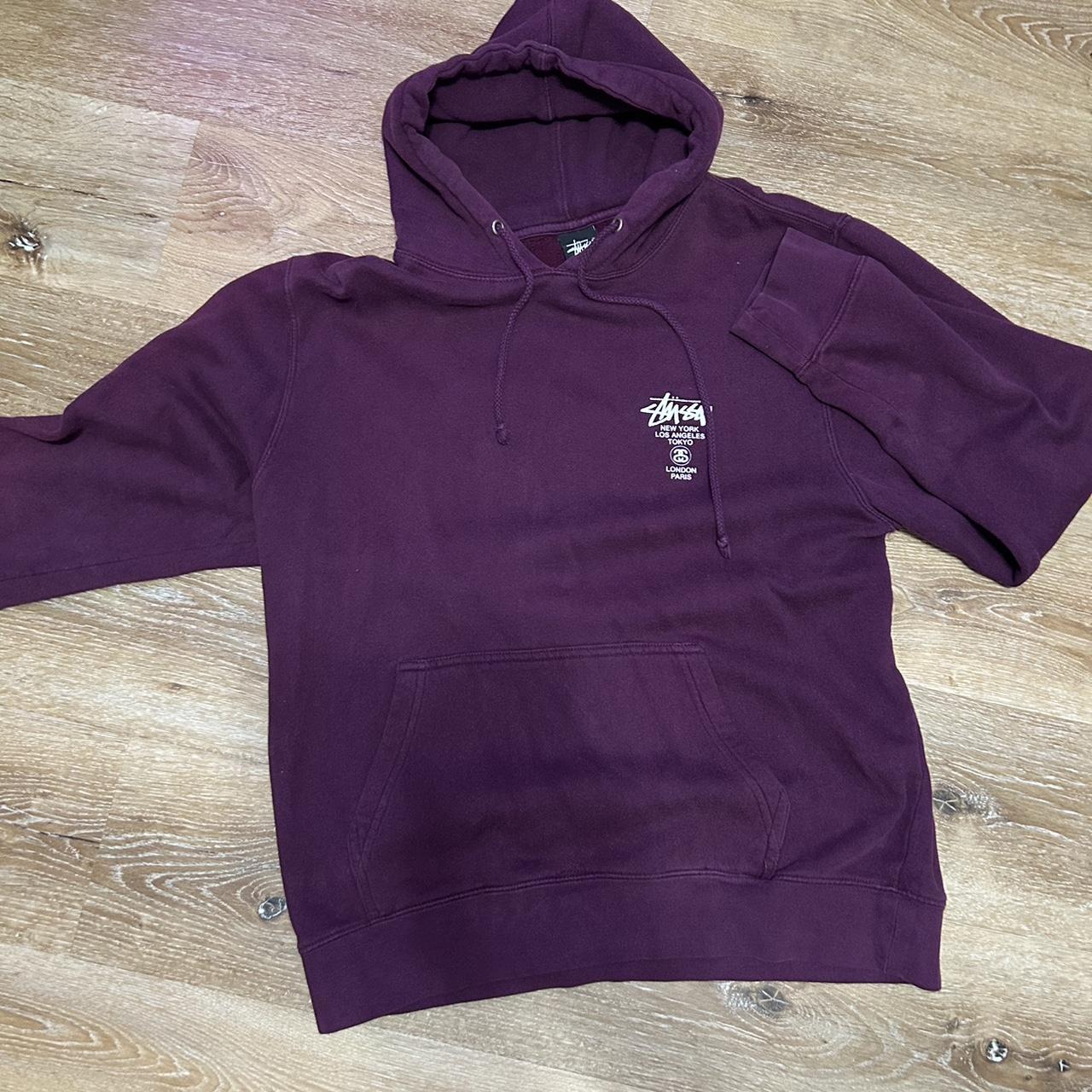 Insane vintage purple/burgundy red STUSSY tour... - Depop